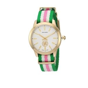 Tory Burch Green Gold Pretty TB1211 Wrist Watch With Box